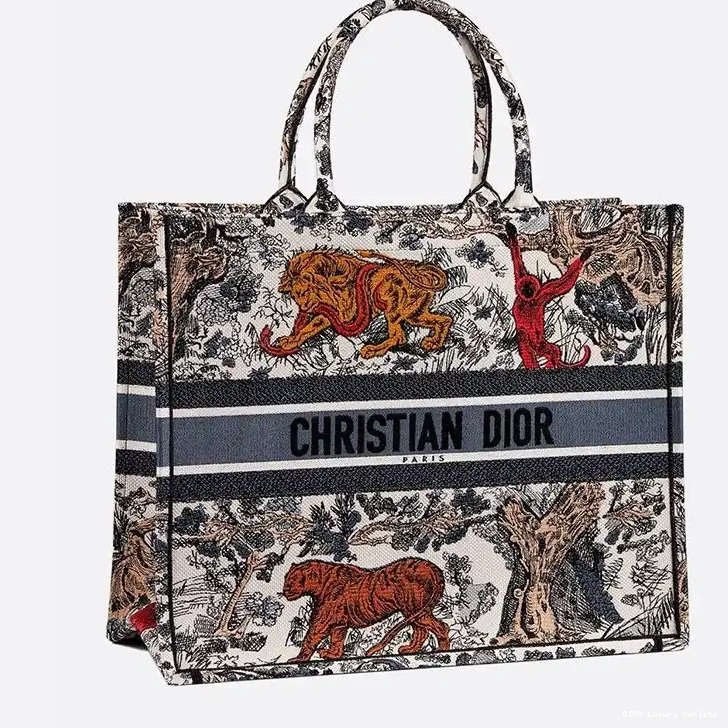Cheap Toile Canvas Dior Tote Tiger Jouy De Motif Book 0414 Luxury